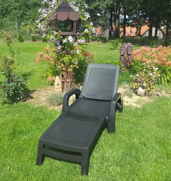 Lettino prendisole Abbie, 190x46h70 cm, Antracite