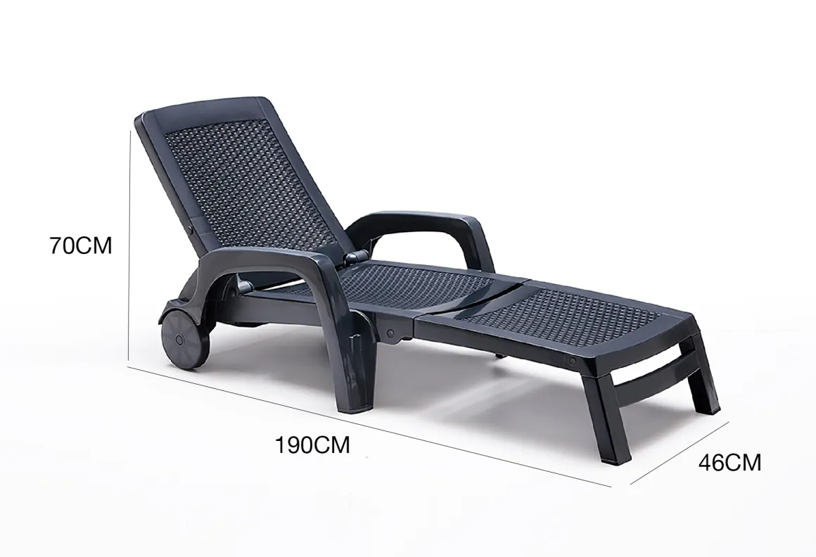 Lettino prendisole Abbie, 190x46h70 cm, Antracite