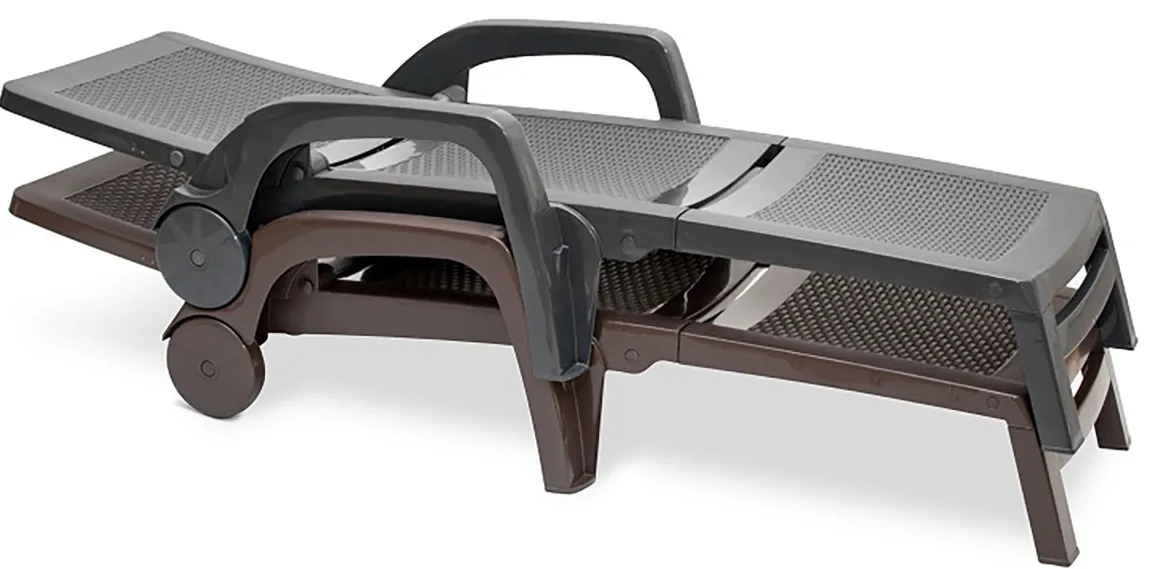 Lettino prendisole Abbie, 190x46h70 cm, Antracite