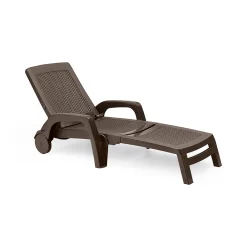 Lettino prendisole Abbie, 190x46h70 cm, Marrone