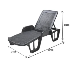 Outdoor > Dmora Lettino prendisole Alagaesia, 192x71h100 cm, Bianco