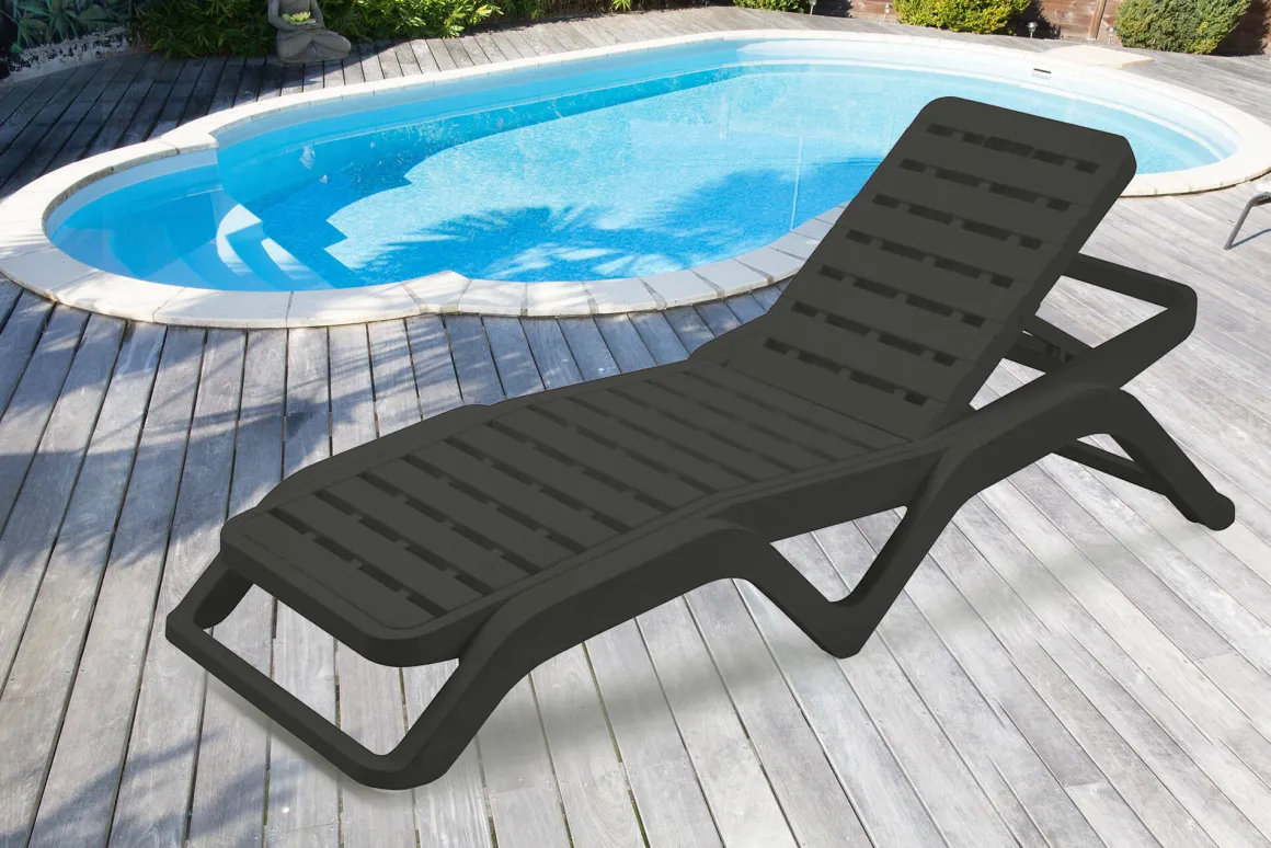 Lettino prendisole Anis, 192x72h100 cm, Antracite