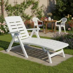 Sdraio > Dmora Lettino Prendisole Ruote Pieghevole 189x72x96h cm, Peso Supportato 120 kg Made in Italy - Noahs Bianco
