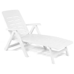 Sdraio > Dmora Lettino Prendisole Ruote Pieghevole 189x72x96h cm, Peso Supportato 120 kg Made in Italy - Noahs Bianco