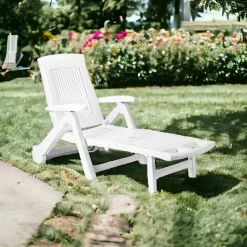Lettino prendisole Dantonel, Cm 195x72h101, Bianco