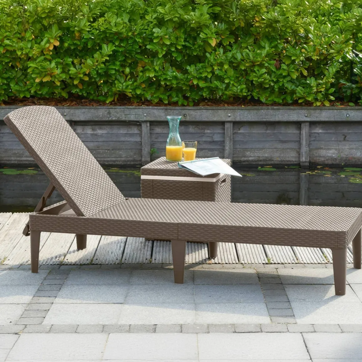 Lettino prendisole Glace, 188x58 h29 cm, Tortora