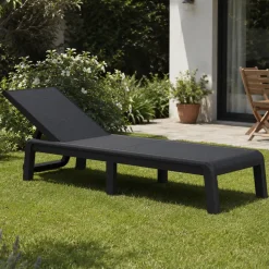 Lettino prendisole schienale regolabile 187x58cm antracite - Shawinigan