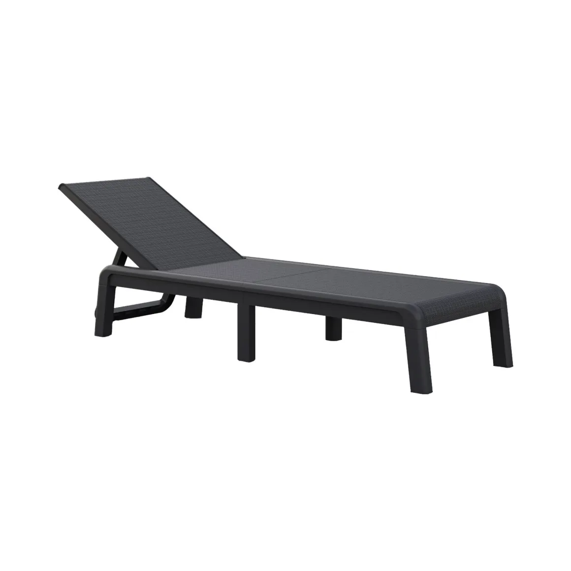 Sdraio > Dmora Lettino prendisole schienale regolabile 187x58cm antracite e grigio - Glace Nero Antracite