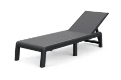 Sdraio > Dmora Lettino prendisole schienale regolabile 187x58cm antracite e grigio - Glace Nero Antracite