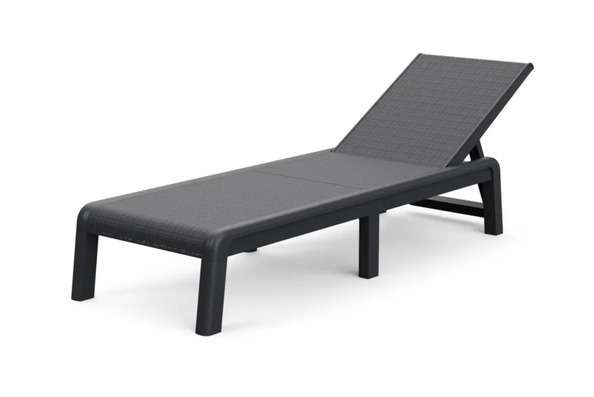 Sdraio > Dmora Lettino prendisole schienale regolabile 187x58cm antracite e grigio - Glace Nero Antracite