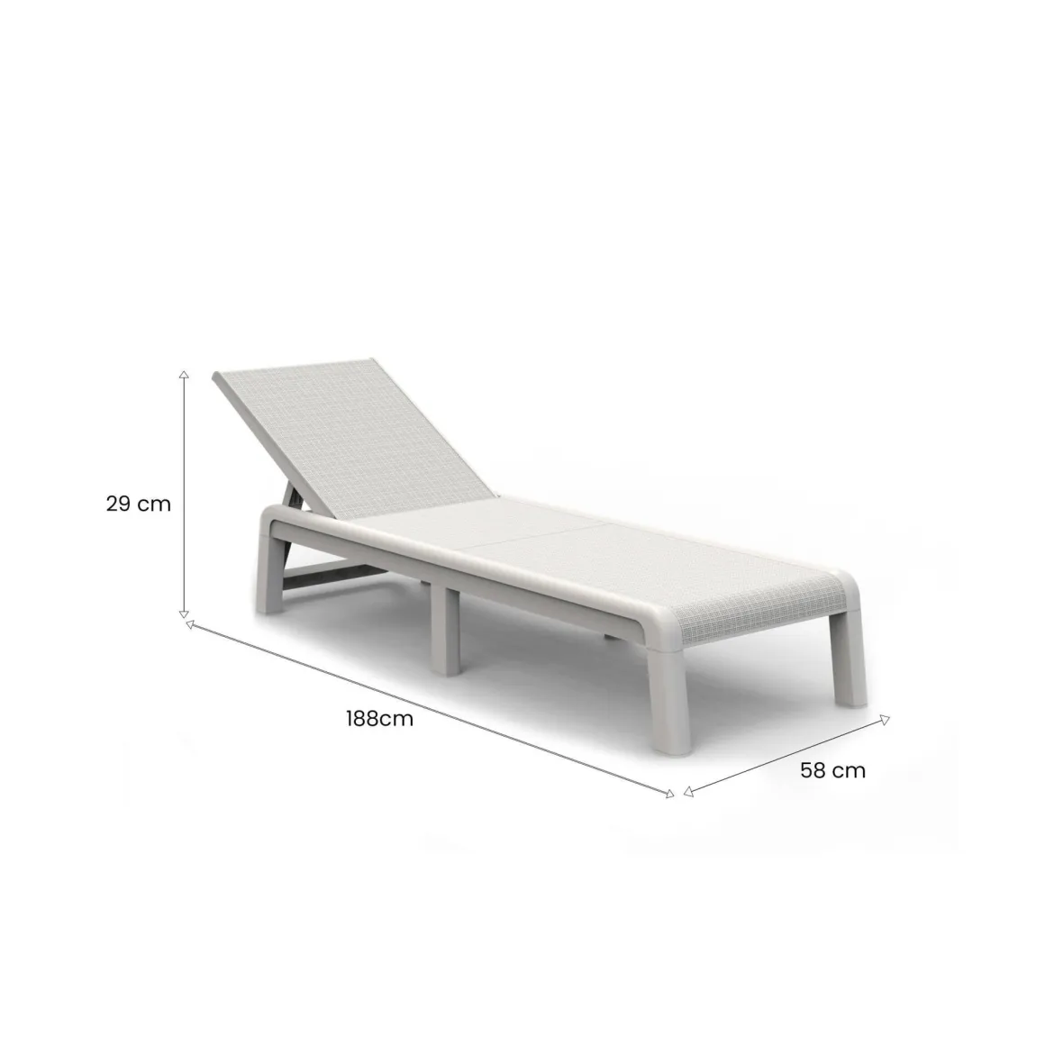 Lettino prendisole schienale regolabile 187x58cm bianco - Shawinigan