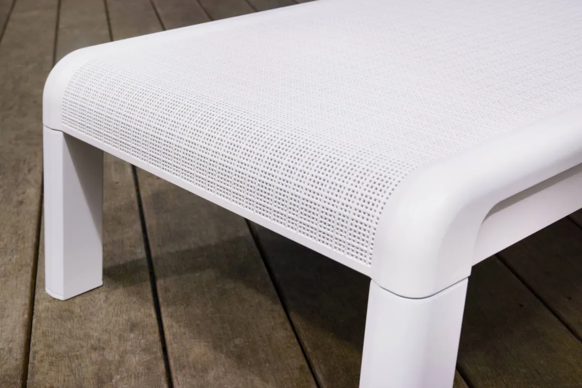 Lettino prendisole schienale regolabile 187x58cm bianco - Shawinigan