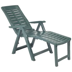 Sdraio > Dmora Lettino Prendisole Pieghevole con Poggiapiedi Peso Supportato 120 kg 60x60x109h cm, Schienale Regolabile Made in Italy - Henagar Verde