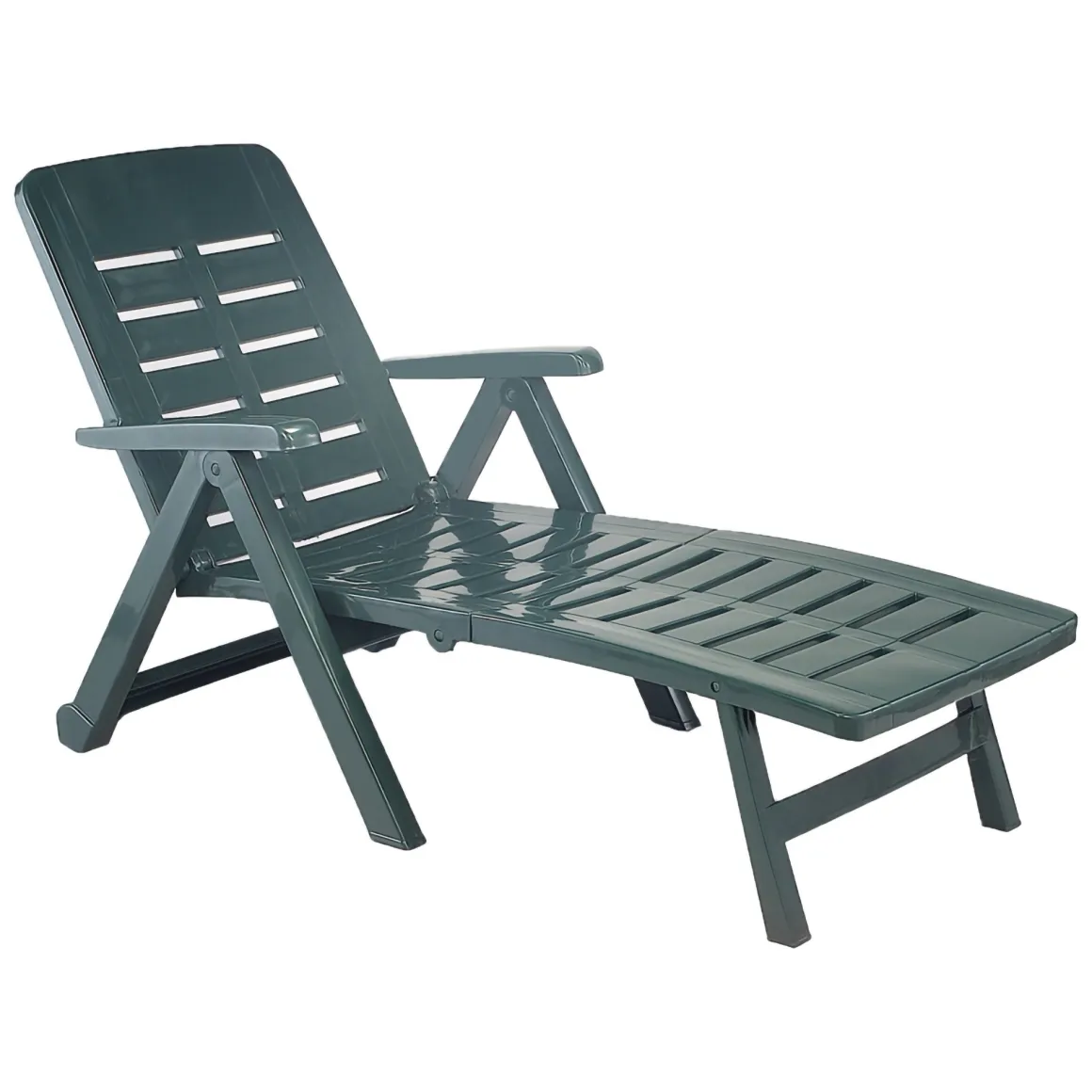 Lettino Prendisole Verde Ruote Pieghevole 189x72x96h cm, Peso Supportato 120 kg Made in Italy - Noahs