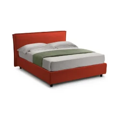 Letti Contenitore|Letti Alla Francese > Dmora Letto Alla Francese Materasso Incluso Sfoderabile, Contenitore Made in Italy - Broni Arancione