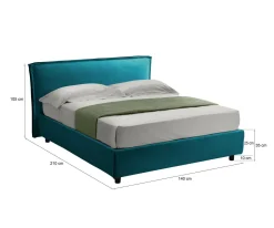 Letti Contenitore|Letti Alla Francese > Dmora Letto Alla Francese Sfoderabile Contenitore, Dimensione Materasso 120x200 cm Made in Italy - Brosso Azzurro