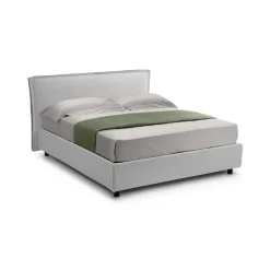 Letti Alla Francese > Dmora Letto Alla Francese Materasso Incluso Sfoderabile, Contenitore Made in Italy - Broni Bianco