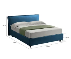 Letti Contenitore|Letti Alla Francese > Dmora Letto Alla Francese Sfoderabile Contenitore, Dimensione Materasso 120x200 cm Made in Italy - Brosso Blu
