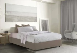 Letto alla francese compatto tortora 155x205cm - Attilino