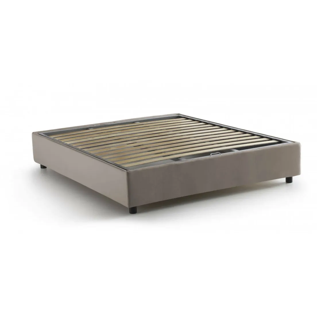 Letto alla francese compatto tortora 155x205cm - Attilino