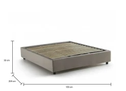 Letto alla francese compatto tortora 155x205cm - Attilino