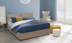 Letti Contenitore|Letti Alla Francese > Dmora Letto alla francese con materasso tortora 155x215cm - Arry Grigio Tortora
