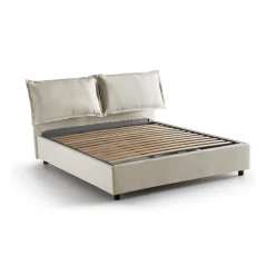 Letti Contenitore|Letti Alla Francese > Dmora Letto alla francese contenitore 155x205cm - Askari Beige