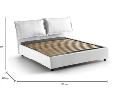 Letto alla francese contenitore bianco 155x205cm - Askari