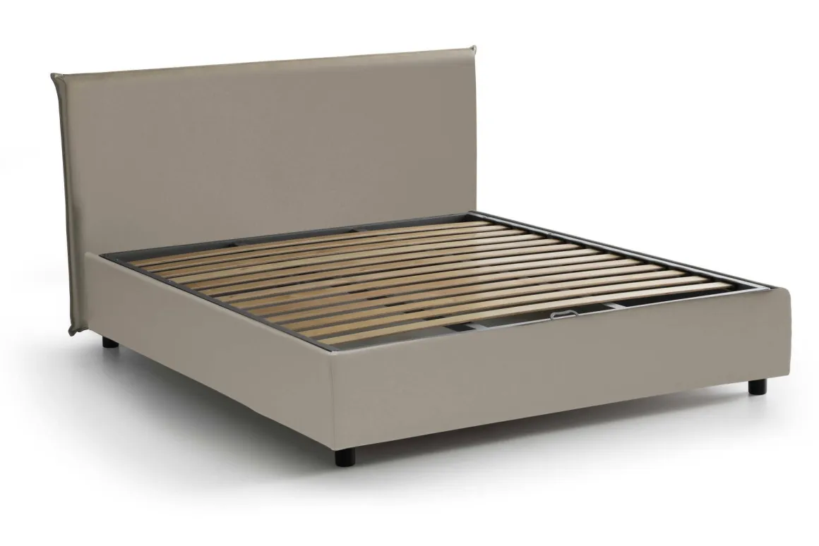 Letto alla francese con testiera tortora 155x205cm - Argain