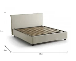 Letto alla francese design beige 155x215cm - Alvacus