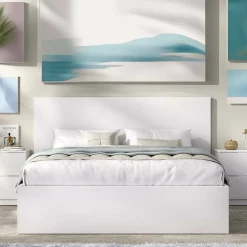 Letti Contenitore|Letti Alla Francese > Dmora Letto alla francese design 195x149cm - Casimir Bianco