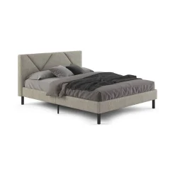 Letti Alla Francese > Dmora Letto alla francese design tortora 149x204cm - Ikelos Grigio Tortora