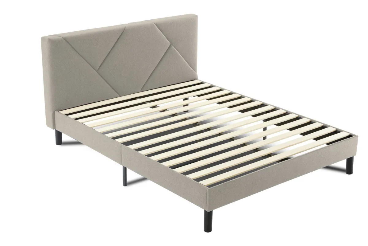 Letti Alla Francese > Dmora Letto alla francese design tortora 149x204cm - Ikelos Grigio Tortora