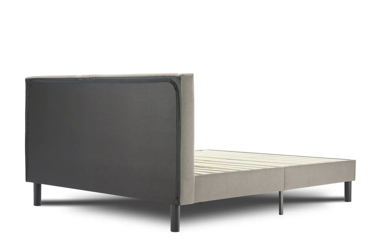 Letti Alla Francese > Dmora Letto alla francese design tortora 149x204cm - Ikelos Grigio Tortora