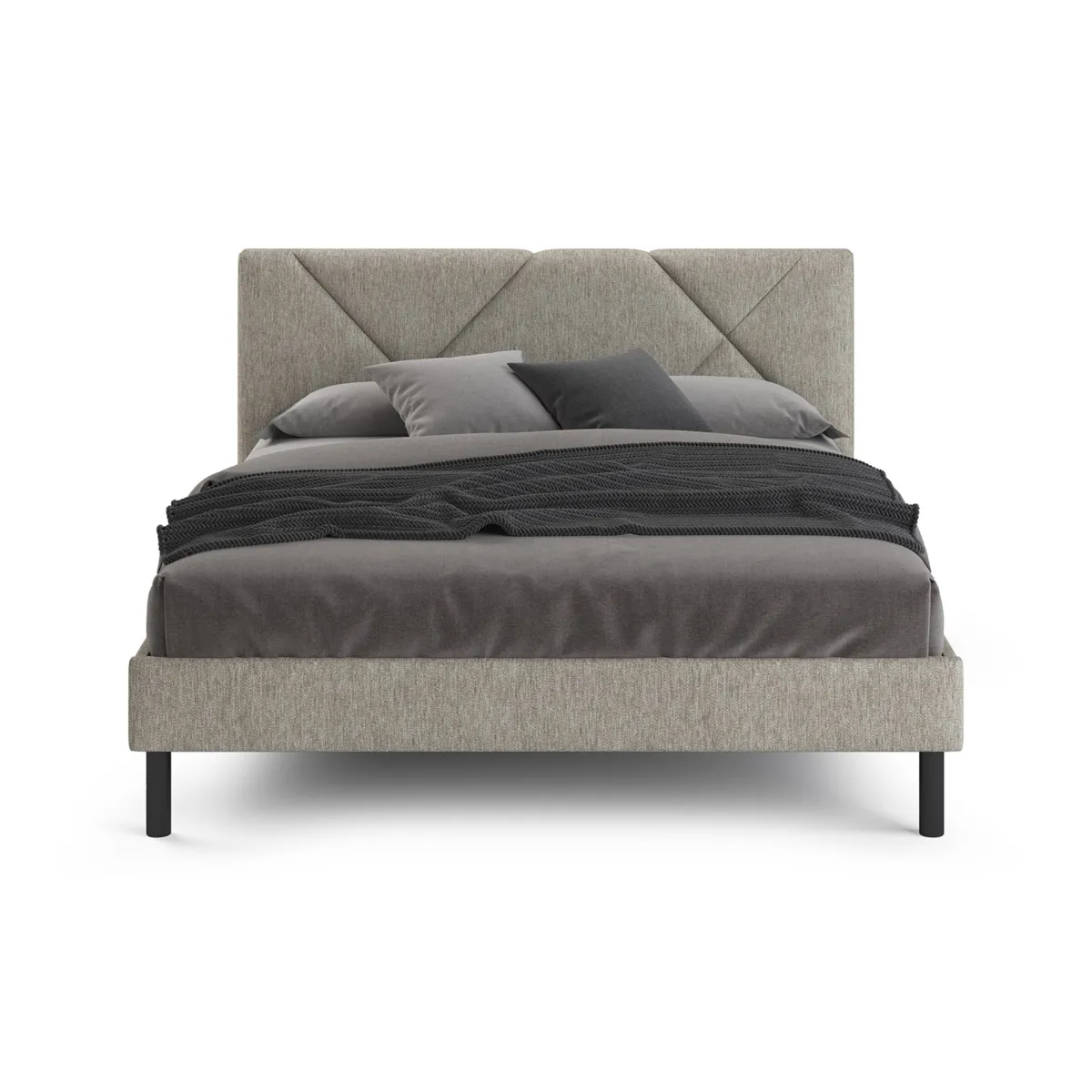 Letti Alla Francese > Dmora Letto alla francese design tortora 149x204cm - Ikelos Grigio Tortora