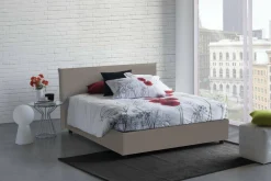 Letto alla francese design tortora 155x215cm - Augustus