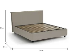 Letto alla francese design tortora 155x215cm - Augustus