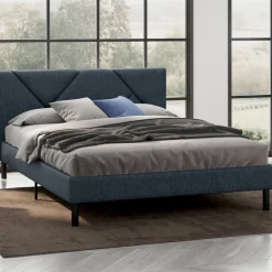 Letti Alla Francese > Dmora Letto alla francese Ikelos, 140x190 cm, Blu