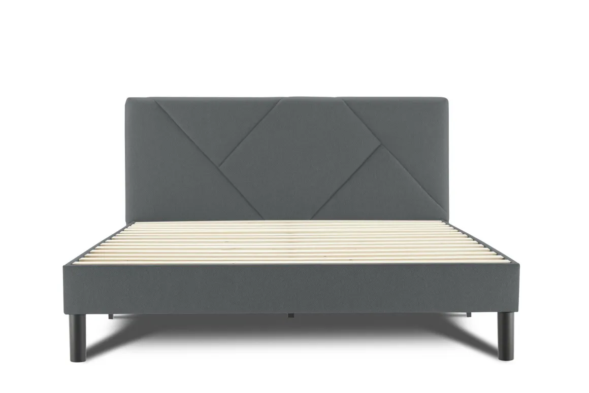 Letto alla francese Ikelos, 140x190 cm, Grigio