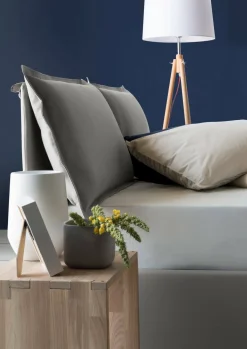 Letti Contenitore|Letti Alla Francese > Dmora Letto alla francese imbottito 155x215cm - Agalo Grigio
