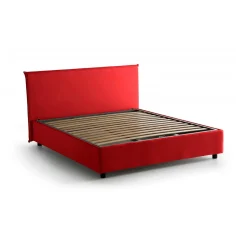 Letti Contenitore|Letti Alla Francese > Dmora Letto alla francese imbottito 155x215cm - Agalo Rosso