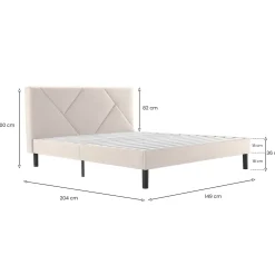 Letto alla francese in legno beige 149x204cm - Ikelos