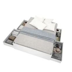 Letto alla francese in legno bianco 195x149cm - Orlene