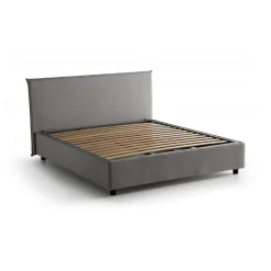 Letto alla francese in legno grigio 155x215cm - Alvacus