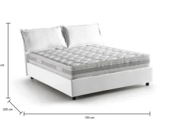 Letti Contenitore|Letti Alla Francese > Dmora Letto alla francese in tessuto 155x205cm - Arden Bianco