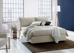 Letti Contenitore|Letti Alla Francese > Dmora Letto alla francese materasso incluso 155x205cm - Arden Beige