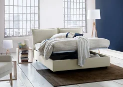 Letti Contenitore|Letti Alla Francese > Dmora Letto alla francese materasso incluso 155x205cm - Arden Beige