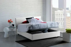 Letti Contenitore|Letti Alla Francese > Dmora Letto alla francese materasso incluso 155x215cm - Aros Bianco