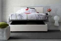 Letti Contenitore|Letti Alla Francese > Dmora Letto alla francese materasso incluso 155x215cm - Aros Bianco