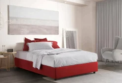 Letti Contenitore|Letti Alla Francese > Dmora Letto alla francese materasso incluso tortora 155x205cm - Alion Grigio Tortora